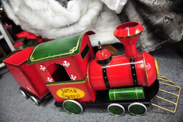 Karácsonyi dekoráció Piros mozdony 
