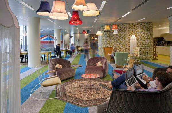 Google londoni iroda belsőépítészet