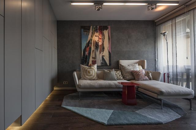 Modern nappali világító gardróbokkalSütő enteriőr