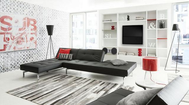 IDdesign modern retró hatású fekete kanapé