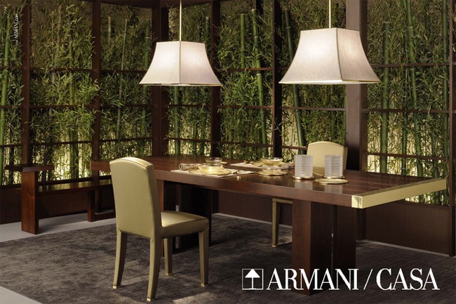 Armani étkező bambusz dekorációval