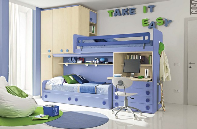 Bono Design kft. Budapest kék gyerekbútor emeletes ágy