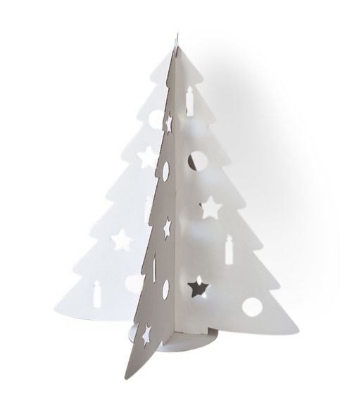 Fehér karácsonyfa fehér színű kartonpapírból