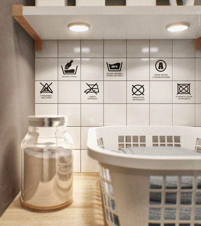 Piktogram dekoráció fürdőszobában