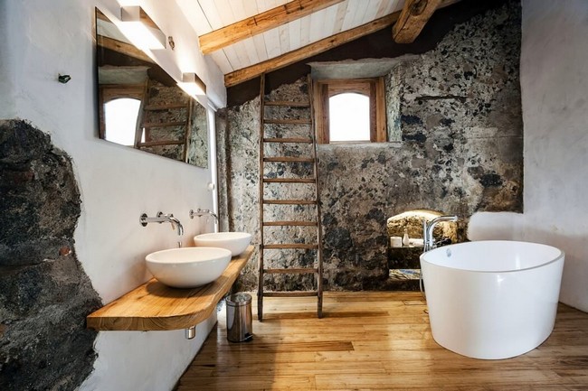 Rusztikus mediterrán fürdőszoba