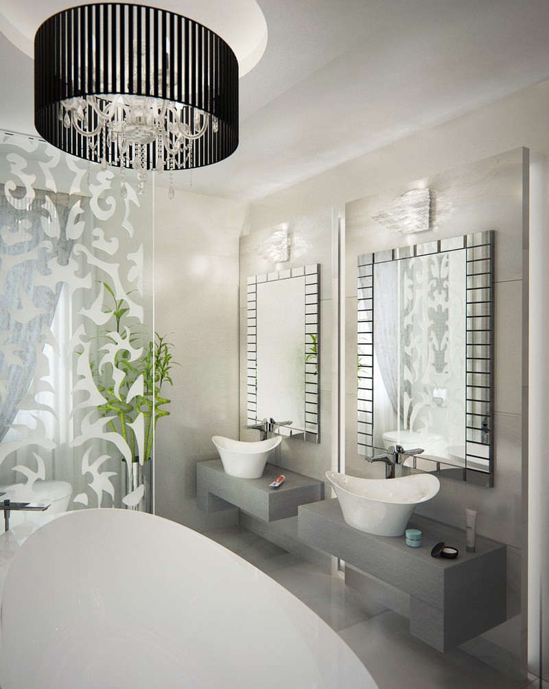 Elegáns fürdőszbai tükör Dóró Judit belsőépítész