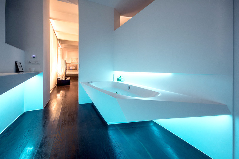 Indirekt led világítás fürdőszobában