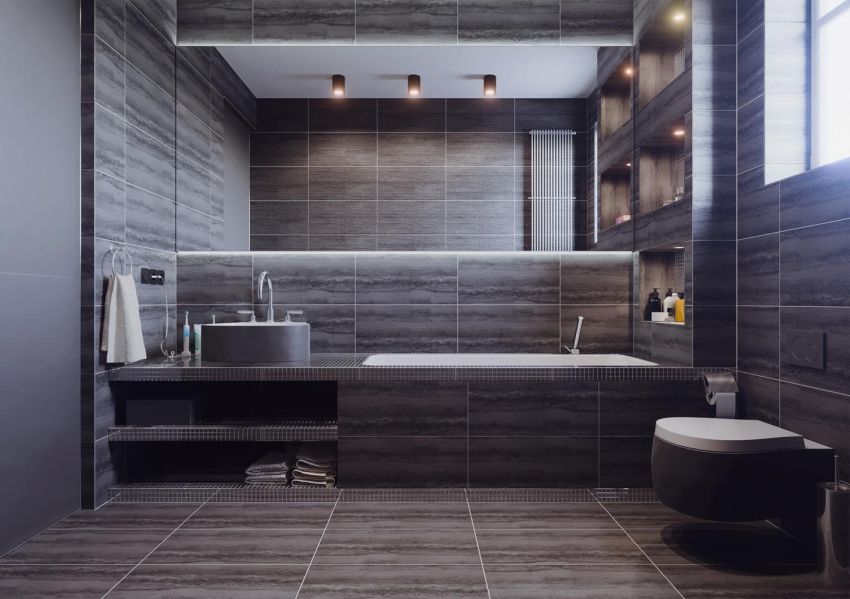 Férfias fürdőszoba design