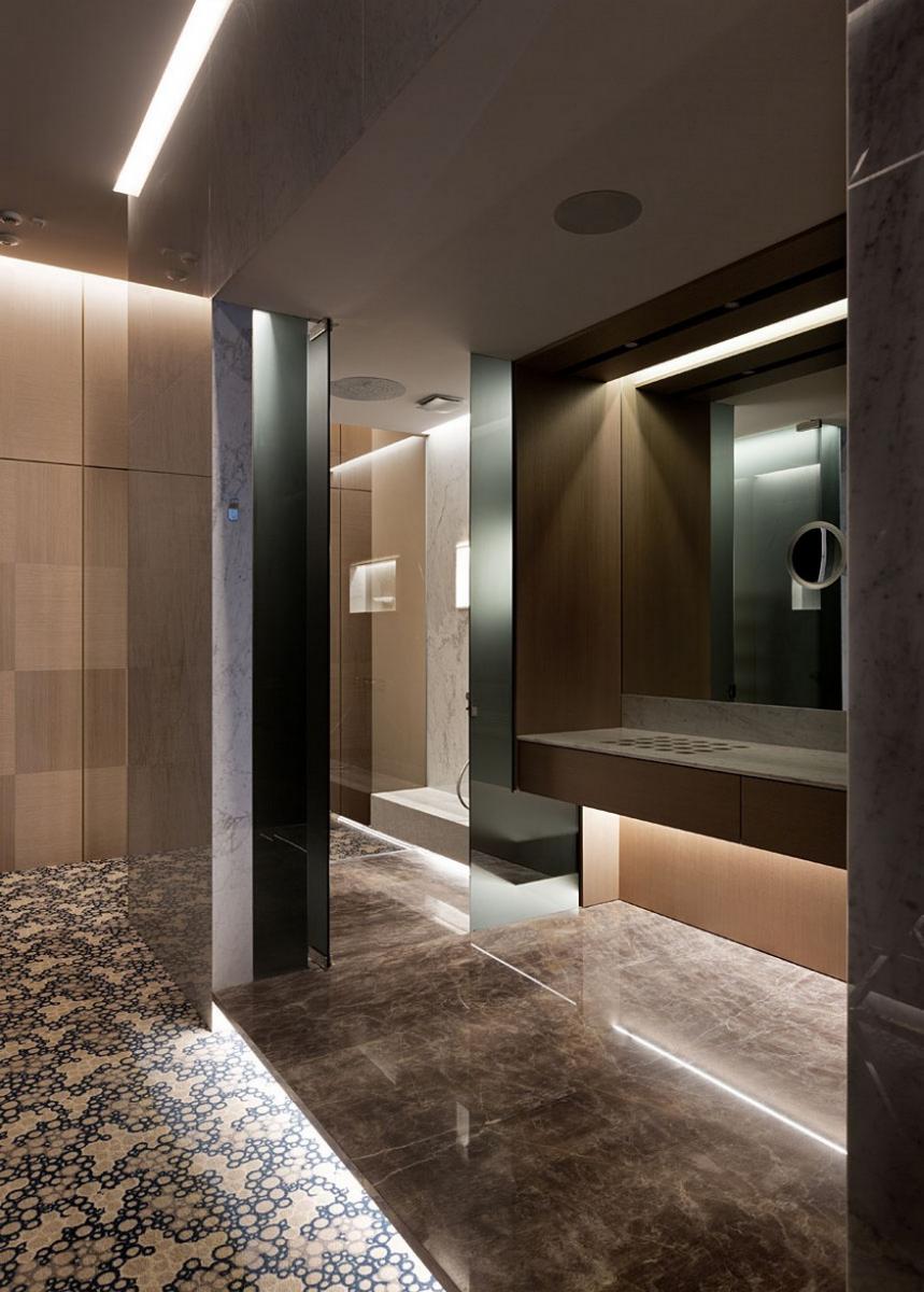 A YOD Design tervezésében luxus iroda fürdő helyiség, mellékhelyiség