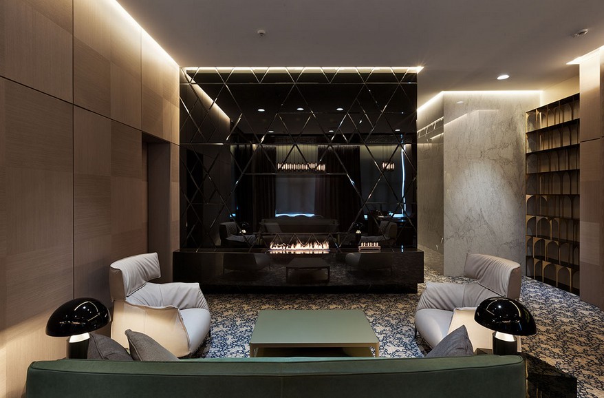 A YOD Design tervezésében luxus iroda kandalló