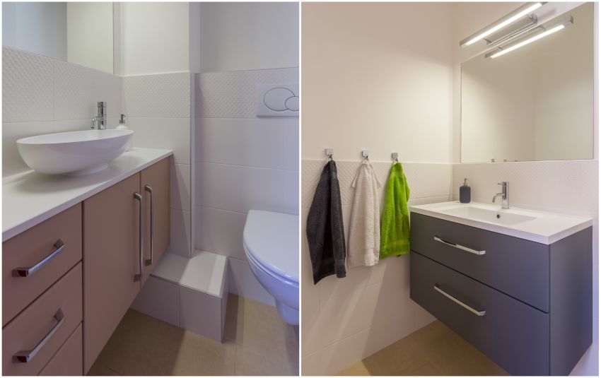 Design fürdőszoba kis irodához
