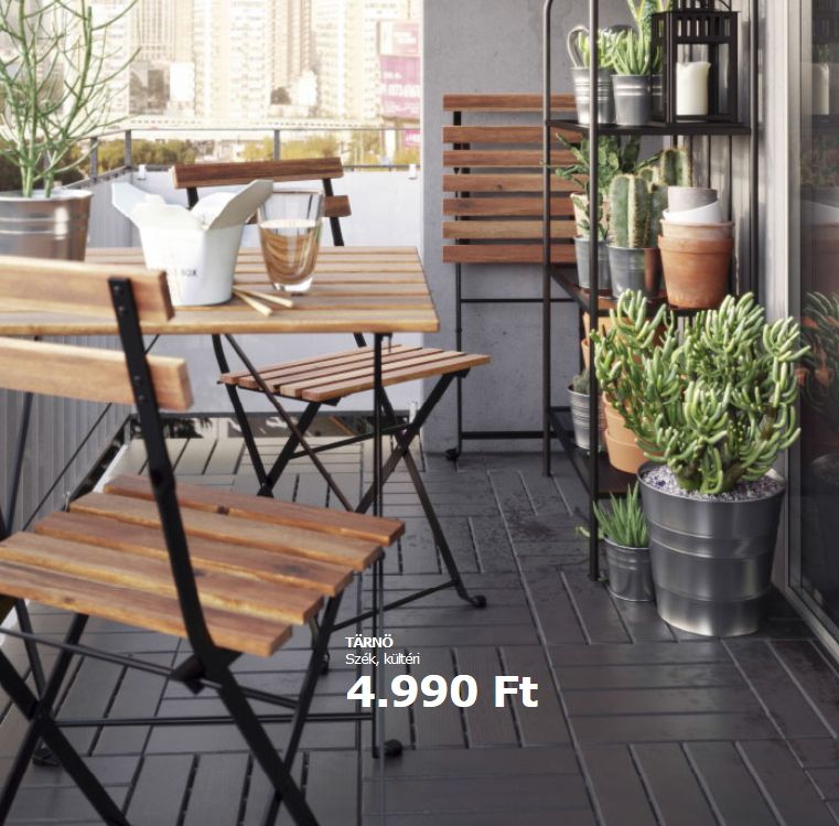 Fa és fém Ikea kerti bútor