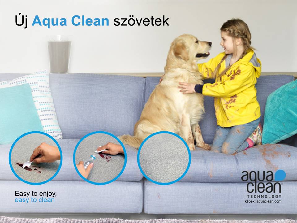 Aquaclean bútorszövet a Home Designban sok színben mintákkal is