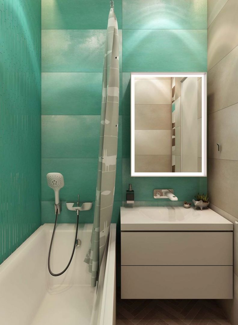 Zöld burkolat fürdőszobába