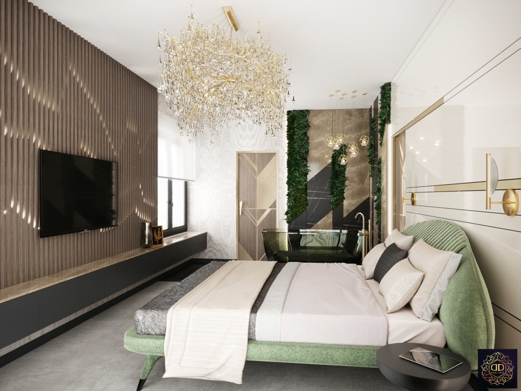 Modern art deco hálószoba - Üzletember penthouse lakása