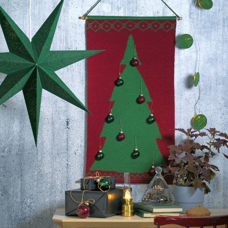 Ikea fali karácsonyfa zöld és piros