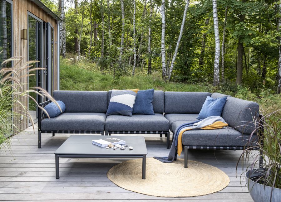 L-alakú kerti kanapé
