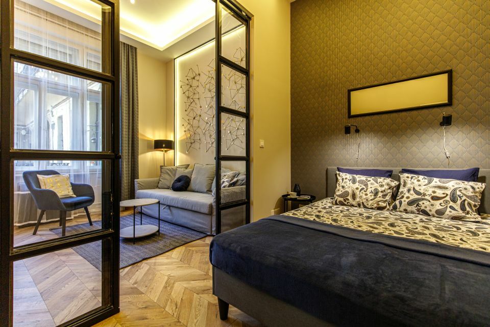 Hálószoba egy Airbnb lakásban Budapest