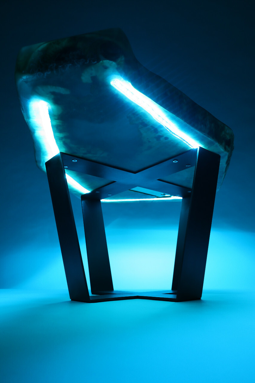 Led világítás epoxi asztal