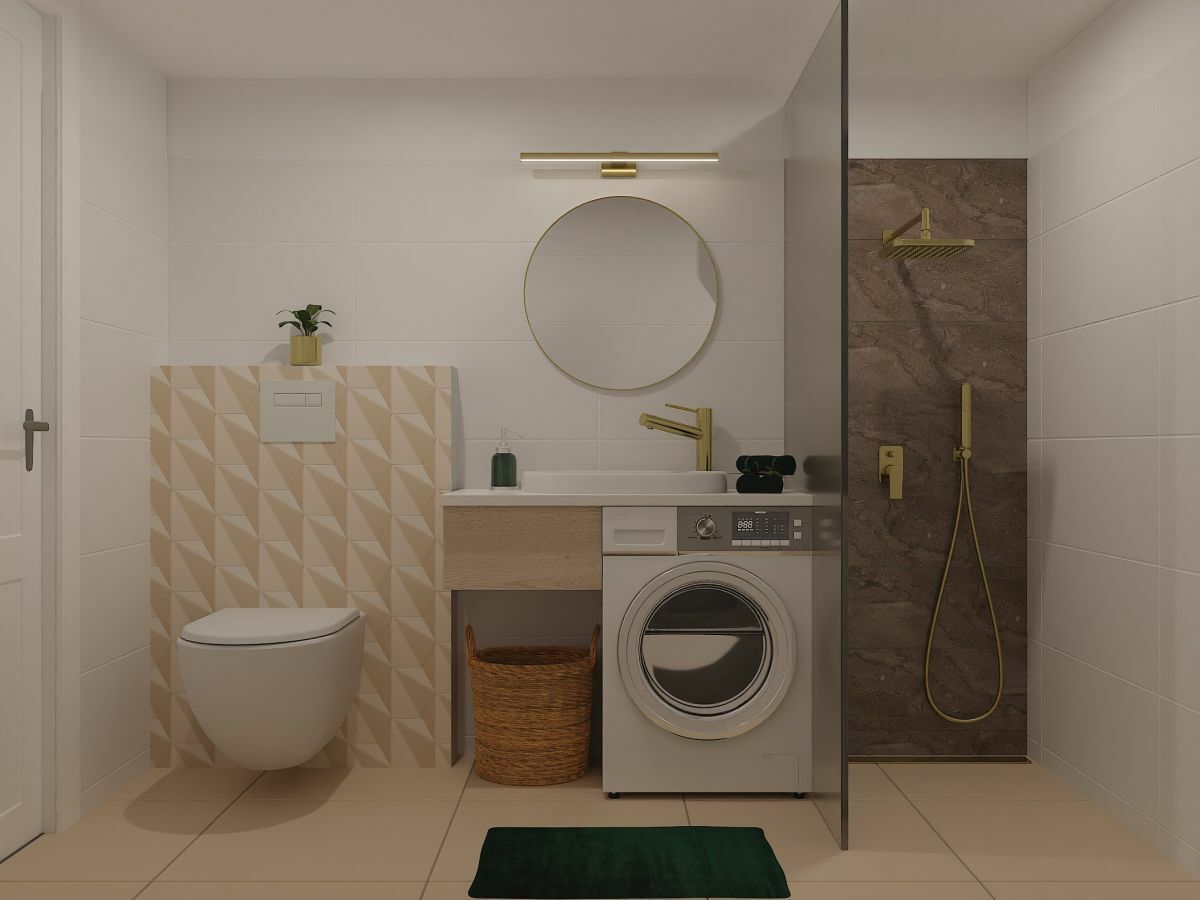 Letisztult fürdőszoba design designburkolatokkal