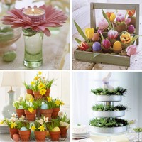 Húsvéti asztali növénydekoráció