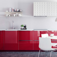Ikea Metod konyhabútor pirosban