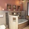Nemes Mónika Lívia lakberendező és építész modern fürdőszoba berendezés
