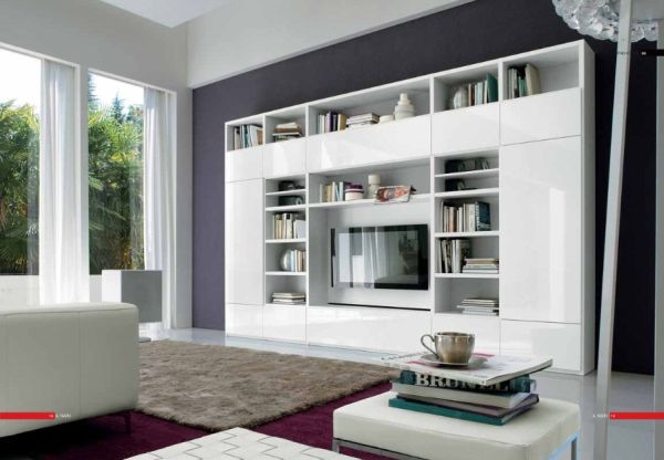 Bono Design olasz nappali bútorok magasfényű fehér tévé szekrény
