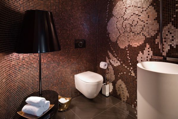 Sütő Interior Design fürdőszoba mozaikburkolattal