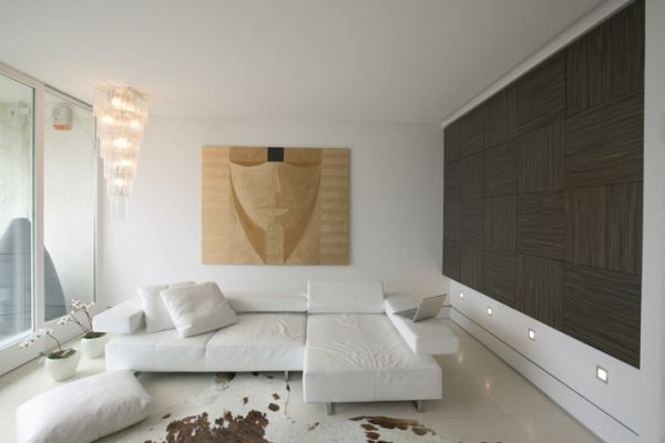 Sütő Interior Design nappali fehér kanapéval