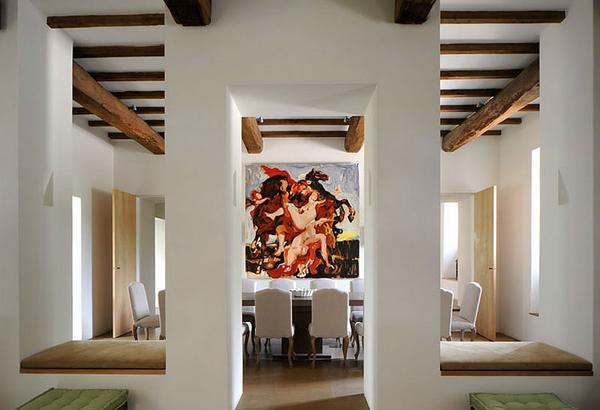 mediterran festmény dekoráció a nappaliban