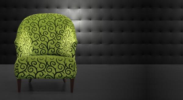 Zöld indamintás fotel