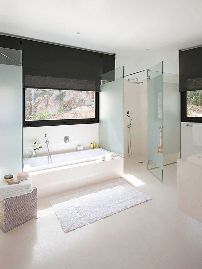 Modern zuhanykabin tejüveg