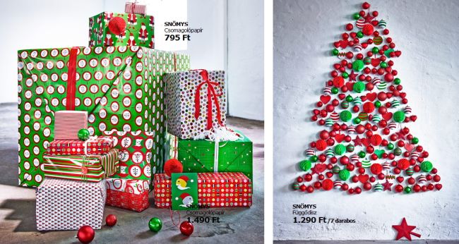 Piros és zöld modern karácsonyi csomagolópapír