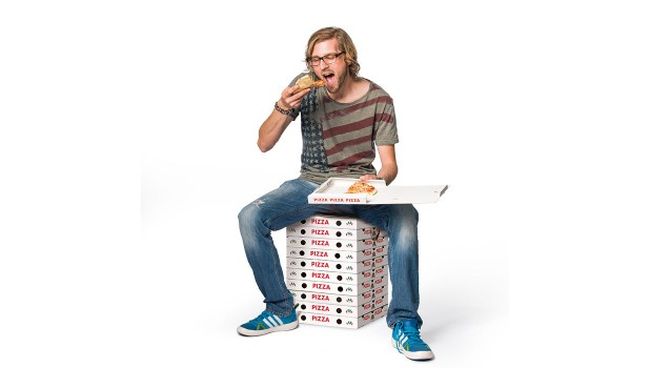 Erős kartonból készült ülőke pizzásdoboz