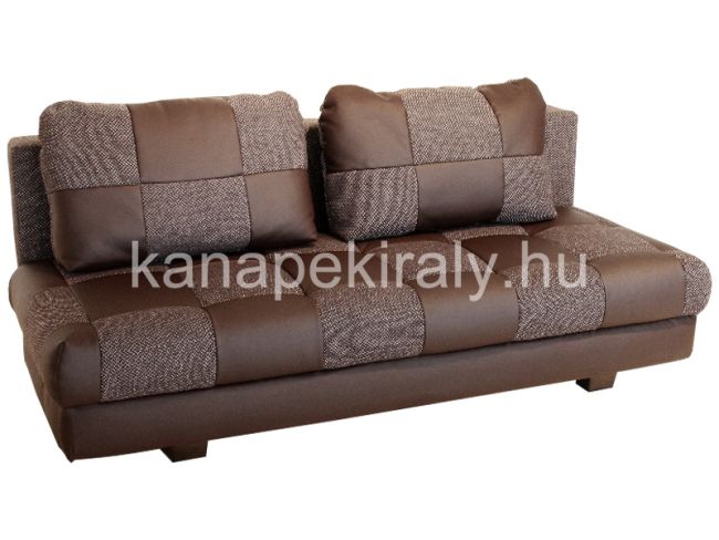 Barna textilbőr és szövet kombináció kanapén