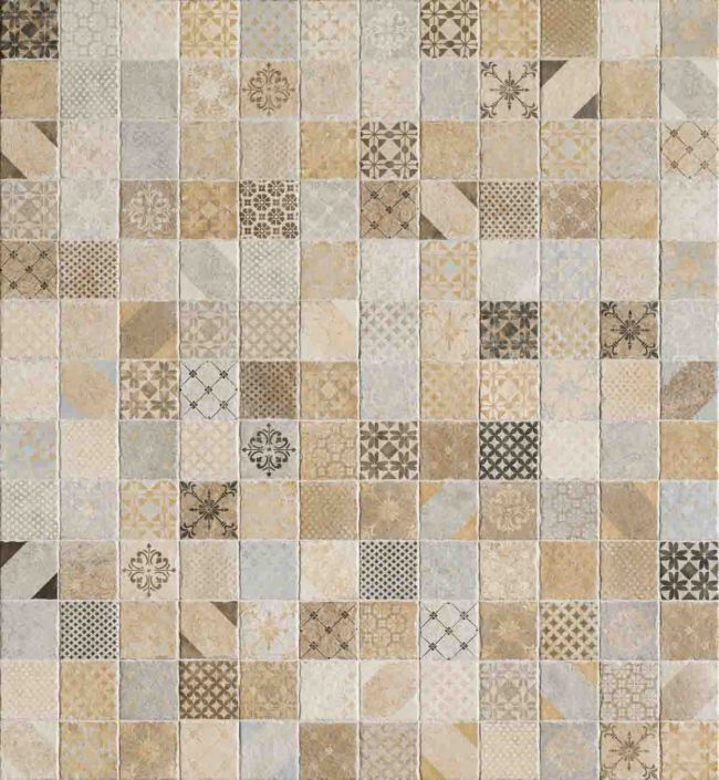 Rusztikus patchwork mintás olasz burkolat