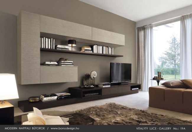 Taupe modern olasz nappali szekrények