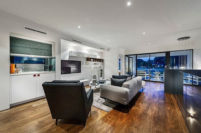 Modern lounge szoba lakberendezés Ausztrália