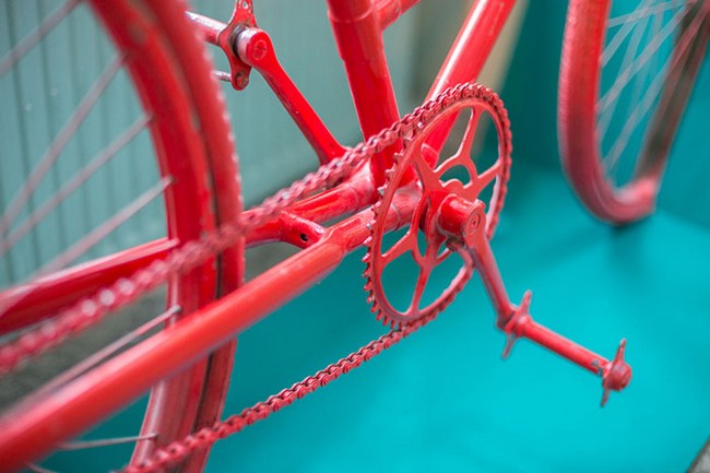 Piros biciklilánc