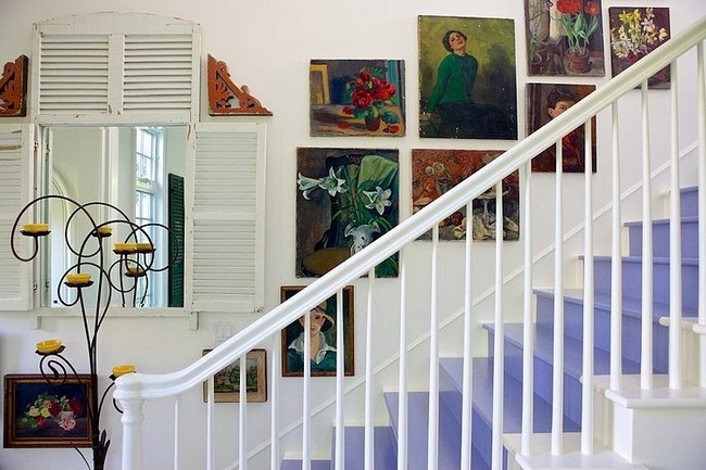 Festett modern lépcső 