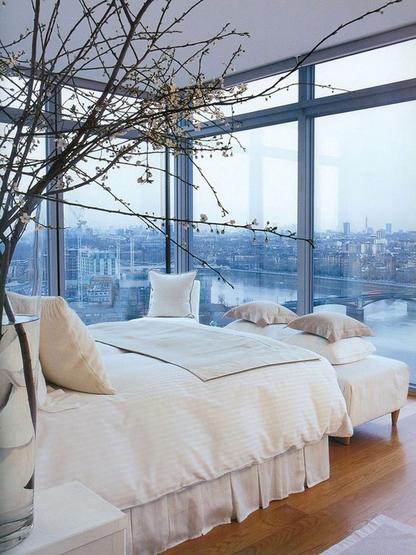Luxus hálószoba egy toronyházból