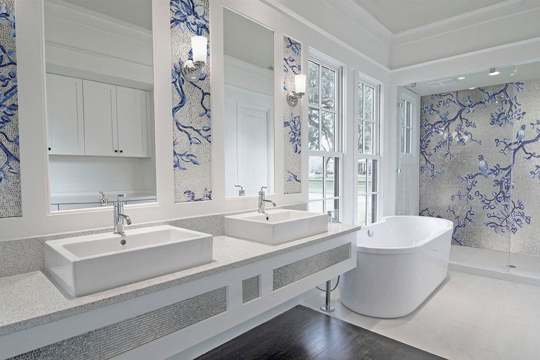 Kék és világos Sicis fürdőszobai mozaik