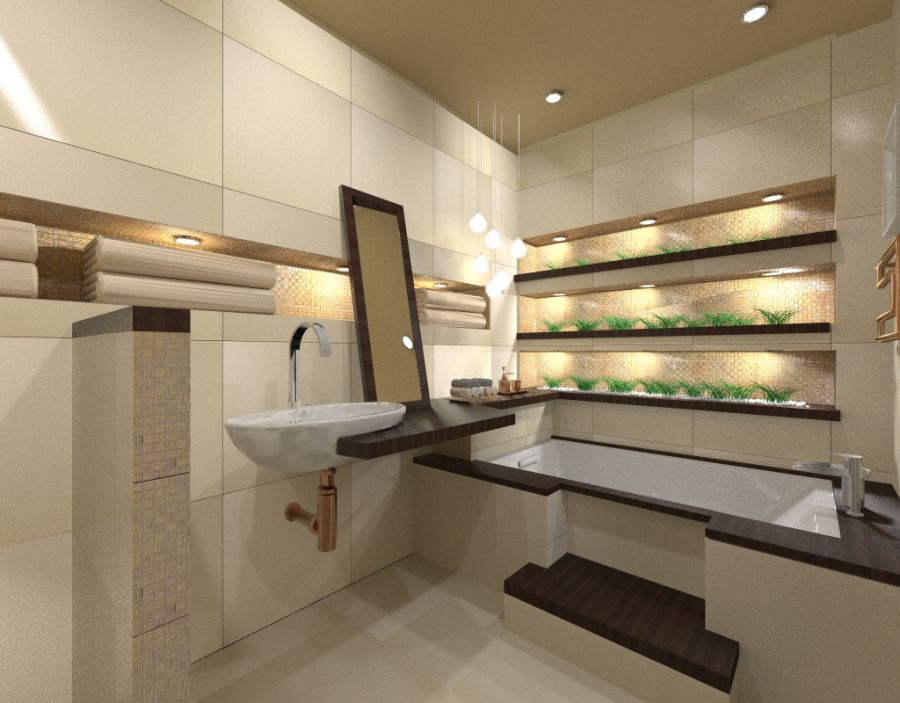 Modern fürdőszoba látványterv