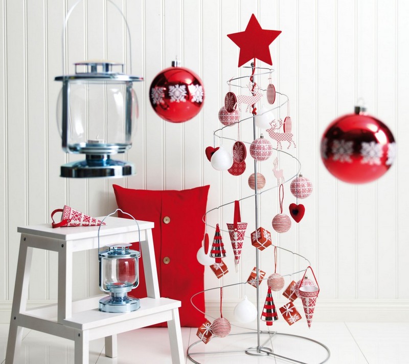 Skandináv piros karácsonyi dekoráció