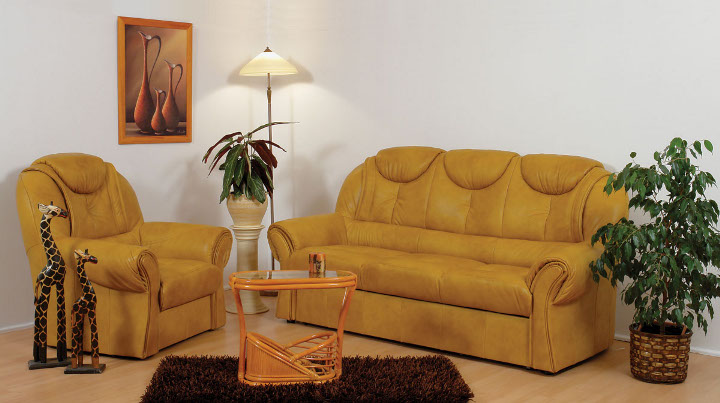 Madrid klasszikus bőr ülőgarnitúra fotel, kanapé ággyá alakítható
