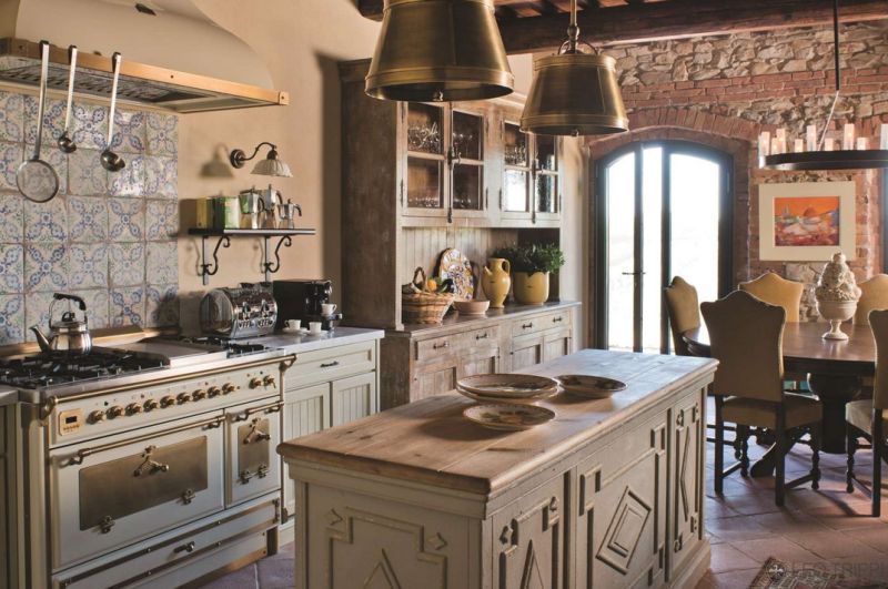 Rusztikus olasz konyha festett falicsempe