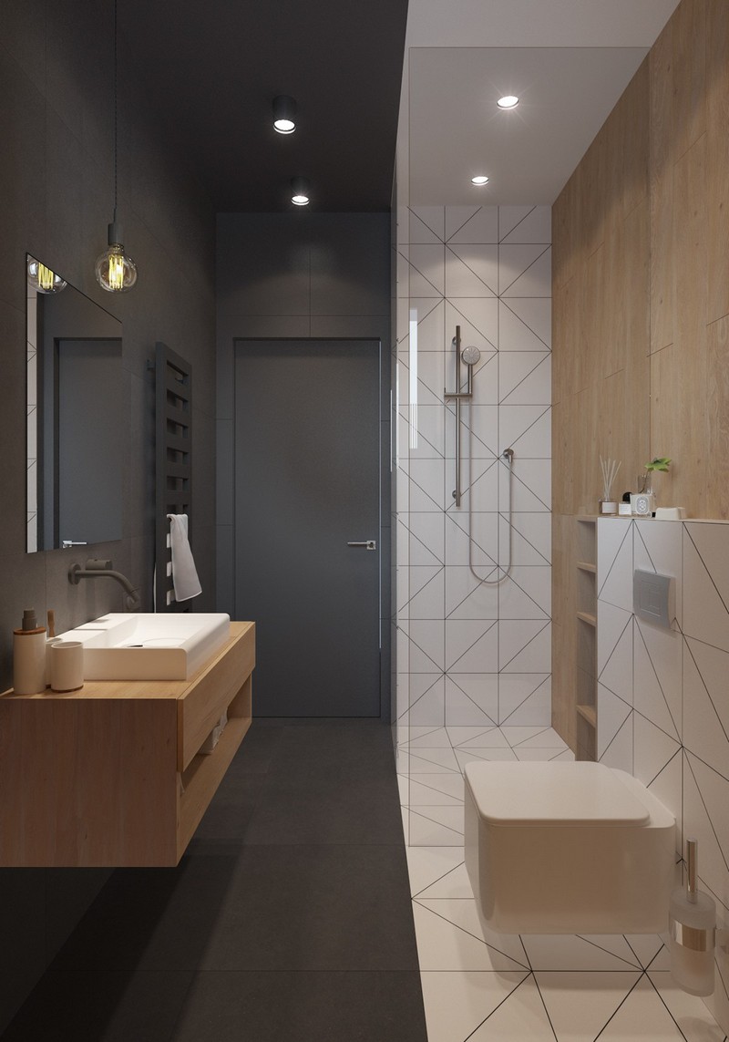 Modern fekete-fehér fürdőszoba trend