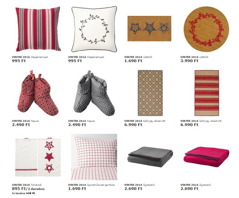 Ikea karácsonyi dekoráció textíliák