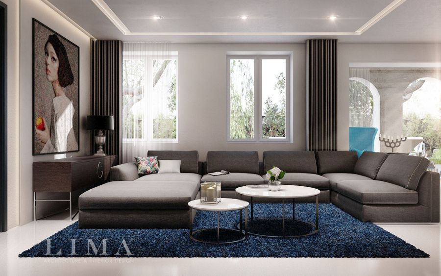 Lima Design modern nappali látványterv